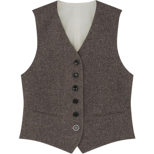 Fortela gilet demi monopetto - marrone