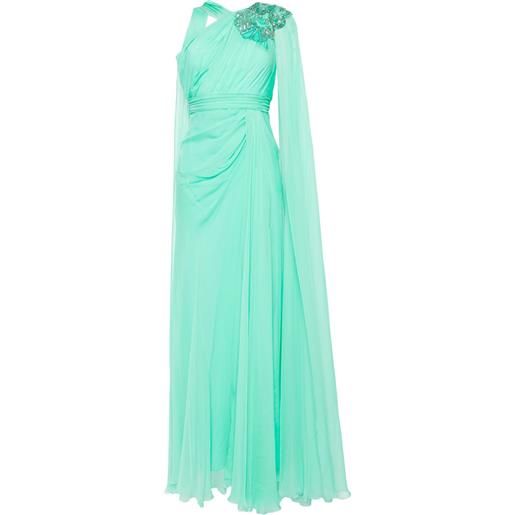 Zuhair Murad abito da sera in chiffon con decorazione - verde
