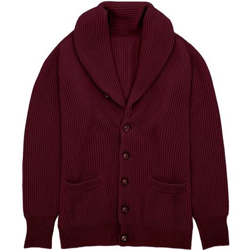 Fortela cardigan stoke in cashmere con collo a scialle - rosso