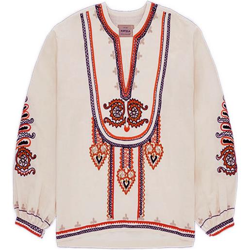 Fortela blusa cinthya con scollo a v - toni neutri