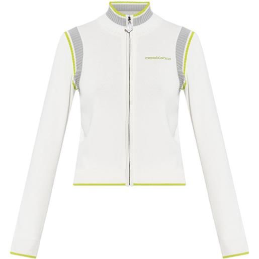 Casablanca cardigan con zip - bianco