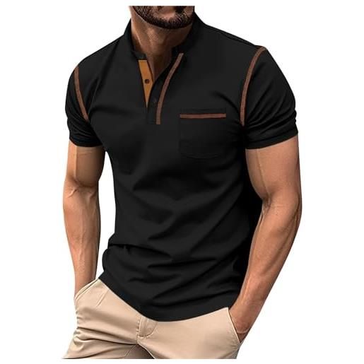 Luadnysin Camicia Uomo Estiva Elegante Casual Moda Tshirt Slim Corta