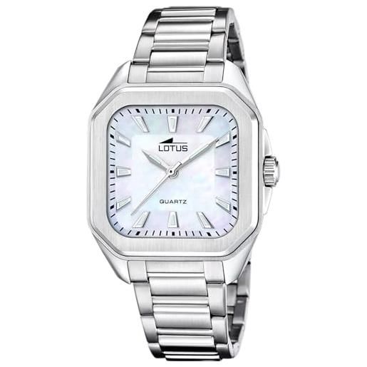 LOTUS Orologio Uomo Analogico Acciaio Inox 316L Argento - Quarzo - Cronografo - Calendario - Vetro Minerale - Impermeabile 10 ATM Casual 18690/1 Chrono