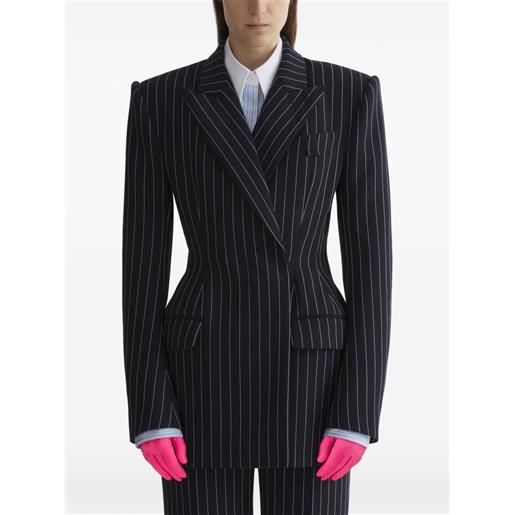 Mugler giacca doppiopetto gessata - nero
