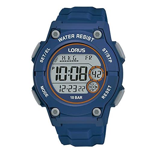 Lorus Orologio Digitale Uomo Sportivo - Quarzo, Cinturino In Silicone Verde, Cassa 42mm, 10 ATM