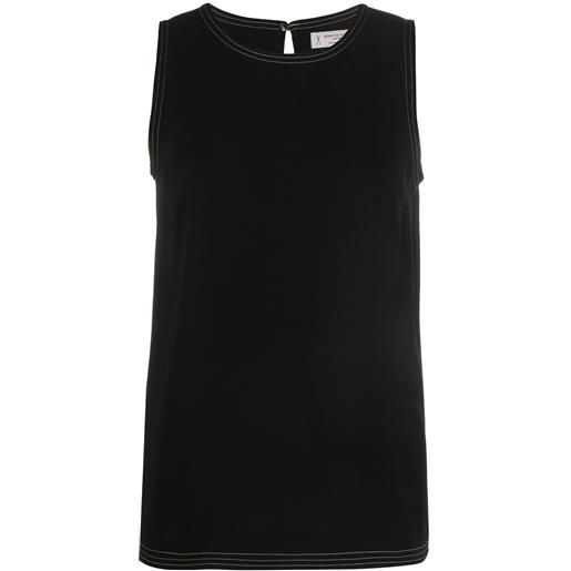 Alberto Biani top con cuciture a contrasto - nero