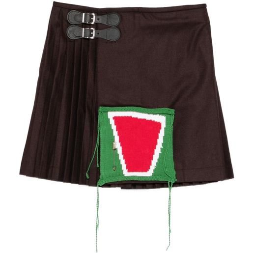 Charles Jeffrey Loverboy minigonna plissettata - marrone