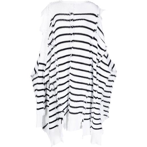 Marni mantella a righe - bianco