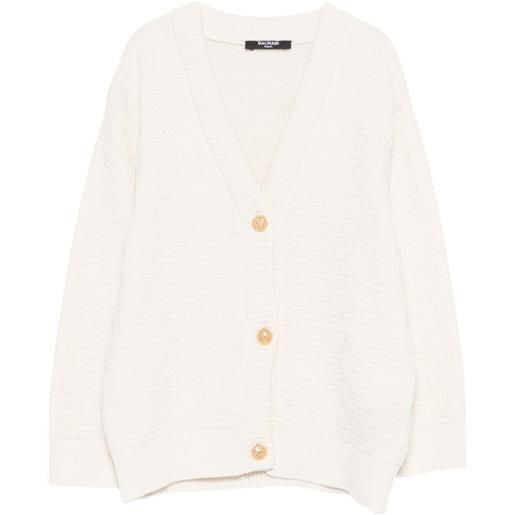 Balmain Kids cardigan in cotone - toni neutri
