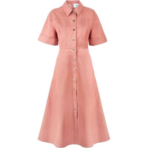 Carolina Herrera abito midi denim con bottoni - rosa
