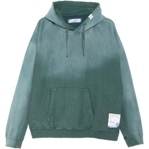 Maison MIHARA YASUHIRO felpa con effetto sfumato e cappuccio - verde