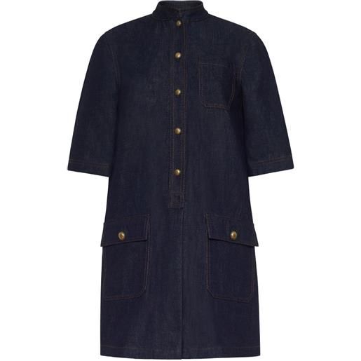 Adam Lippes abito midi lauder denim - blu