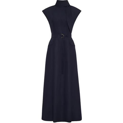 Adam Lippes abito midi akane con cintura - blu