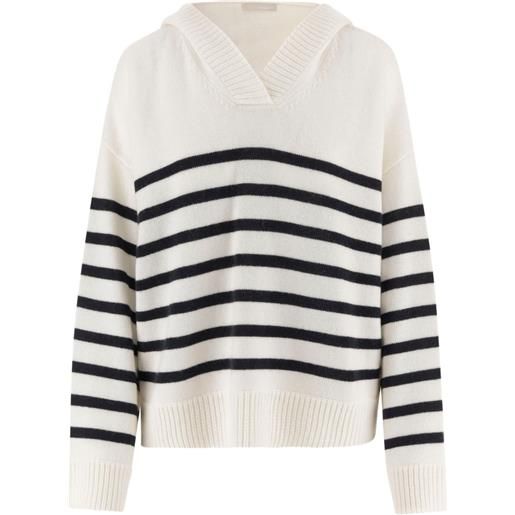 Allude maglione a righe con cappuccio - bianco
