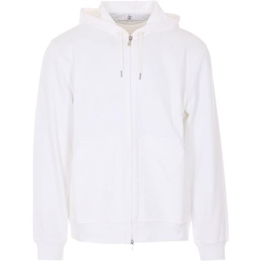 Brunello Cucinelli felpa con cappuccio e zip - bianco