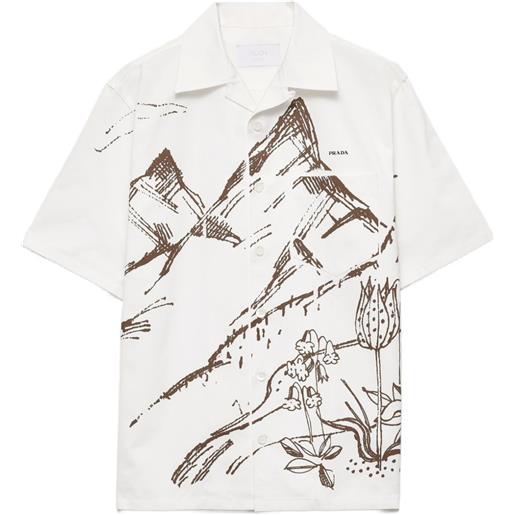 Prada camicia con stampa - bianco