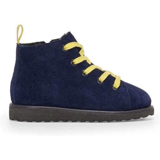 SUPERGA 3008 boot suede kids lace up blue navy yellow