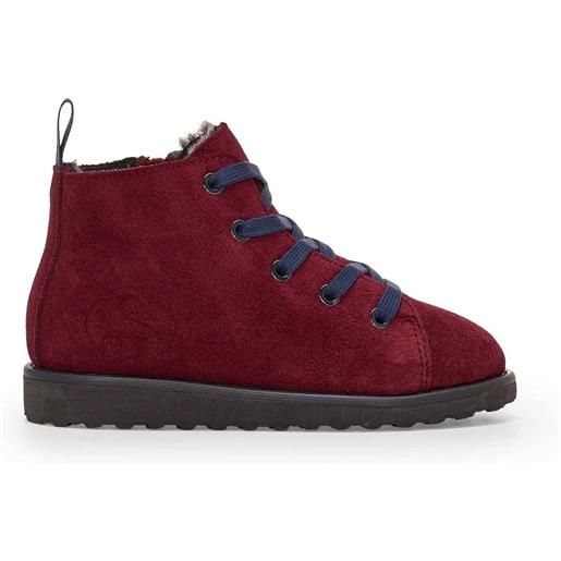 SUPERGA 3008 boot suede kids lace up red cabernet navy