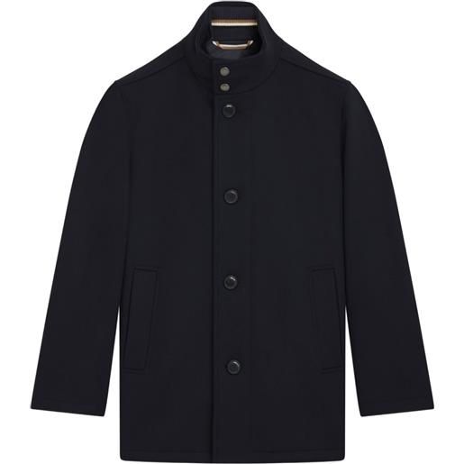 BOSS cappotto monopetto a collo alto - blu