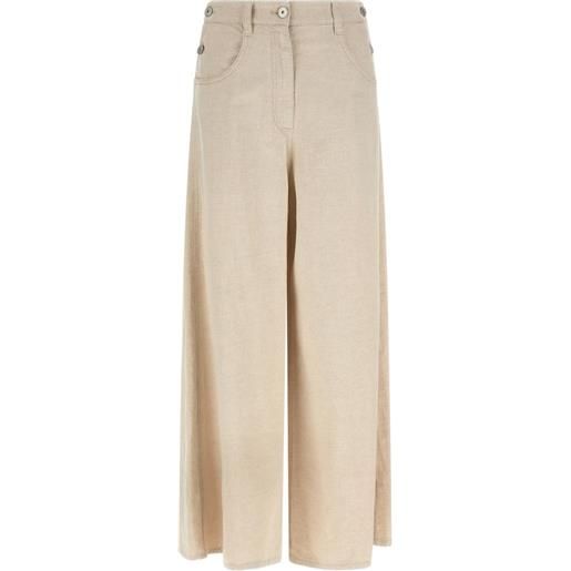 Brunello Cucinelli jeans maxi sailor a gamba ampia - toni neutri