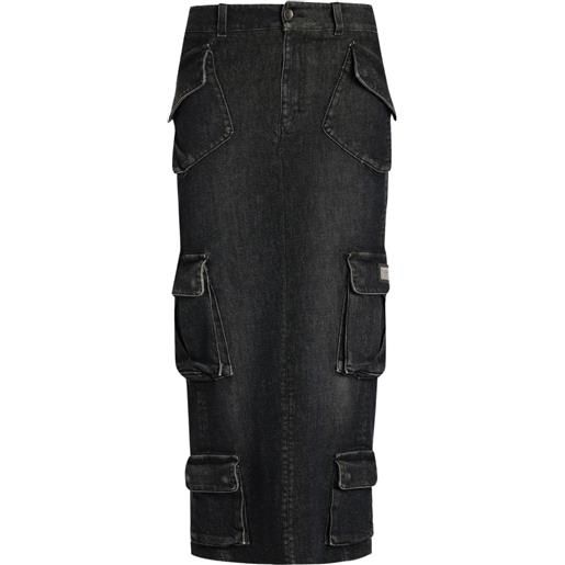 Dolce & Gabbana gonna midi con tasche cargo - nero
