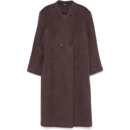 A.M.G. cappotto con effetto spazzolato - viola