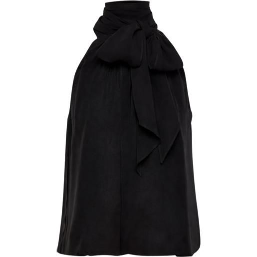 Max Mara Studio top fiore in seta con collo halter