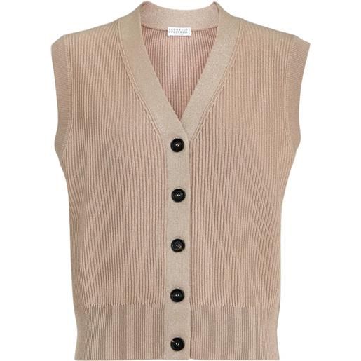 Brunello Cucinelli gilet a coste - toni neutri