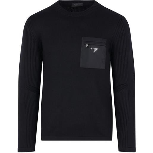 Prada maglione con applicazione - nero