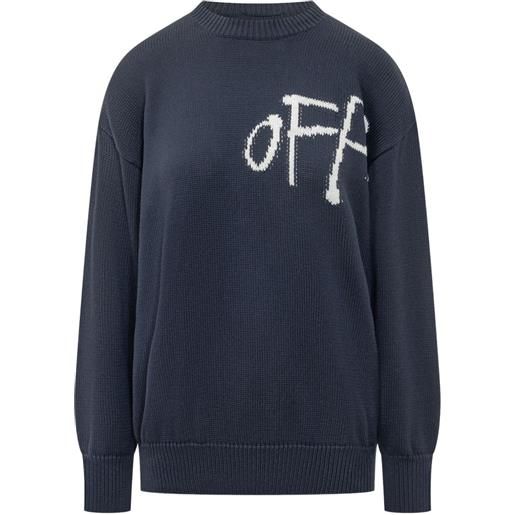 Off-White maglione bookish shared girocollo - blu