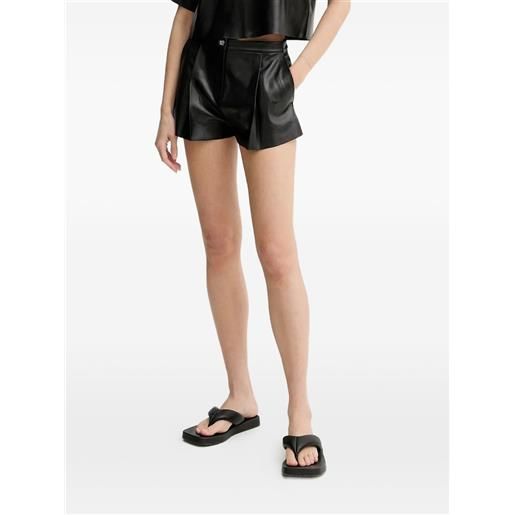 STAND STUDIO shorts a vita alta con pieghe - nero