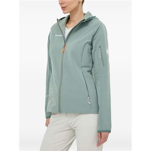 Mammut top con cappuccio e zip - verde