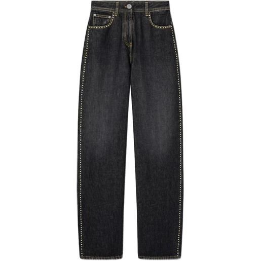 Versace pantaloni denim a vita alta - nero