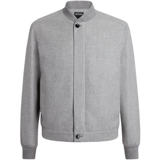 Zegna bomber oasi con bottoni - grigio