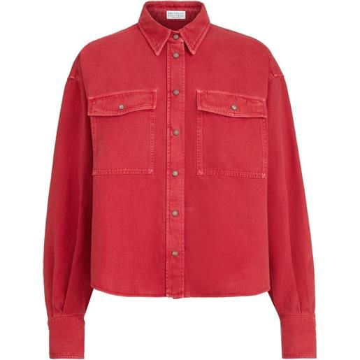 Brunello Cucinelli camicia con taschino - rosso