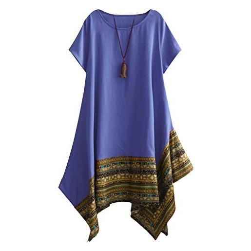 Vogstyle donna estate lino cotone manica corta maglietta tops shirt vestito arancia m