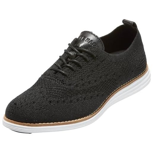 Cole Haan women's originalgrand stitchlite wingtip oxford, black knitted look white, 39 eu