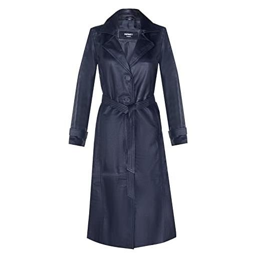 Infinity Leather trench classico da donna in pelle nera a figura intera nero