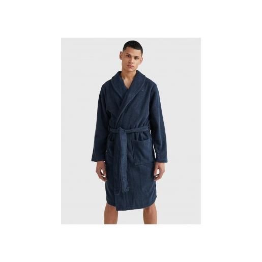 Tommy Hilfiger per uomo. 2s87905539 accappatoio in spugna blu navy [3036124], homewear, cotone, manica lunga