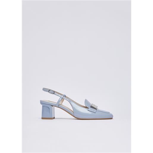 LIUJO liu jo mocassini slingback in vernice, azzurro polvere