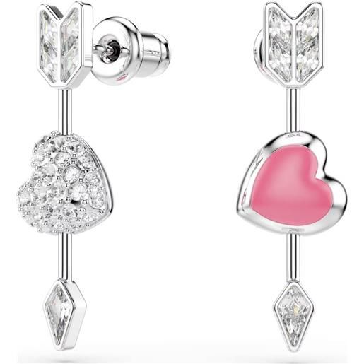 Orecchini Pendenti A Freccia In Argento 925 Placcato Oro Rosa, Con Confezione Regalo