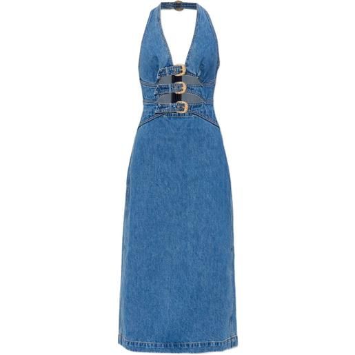 Cult Gaia halterneck cut-out buckle midi dress - blu