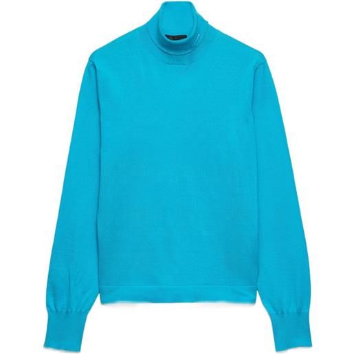 Prada maglione a collo alto con ricamo - blu