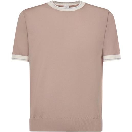 Eleventy t-shirt con rifinitura a contrasto - toni neutri
