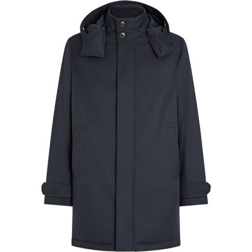Zegna parka motorin con cappuccio - blu