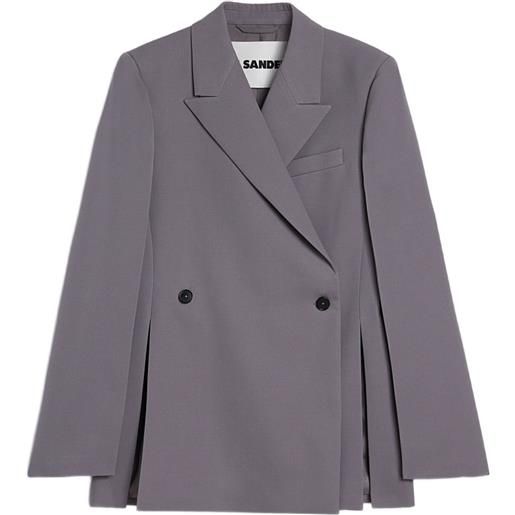 Jil Sander giacca sartoriale in gabardine di lana - grigio