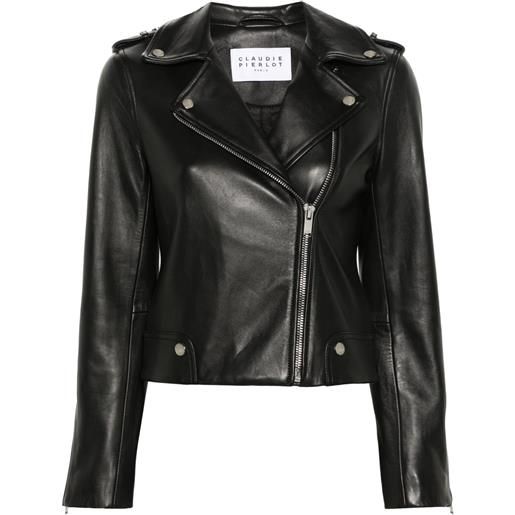 Claudie Pierlot giacca biker in pelle - nero