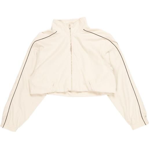 Balenciaga giacca crop con zip - toni neutri