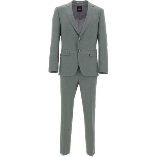 BOSS completo due pezzi slim in tessuto elasticizzato con micromotivo - grigio