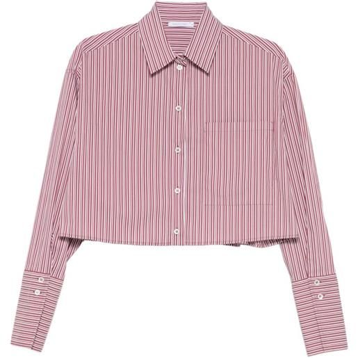 Patrizia Pepe t-shirt crop a righe - rosso